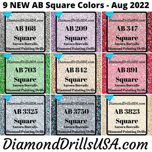 NEW AB SQUARE August 2022 Set - 9 Colors Aurora Borealis 