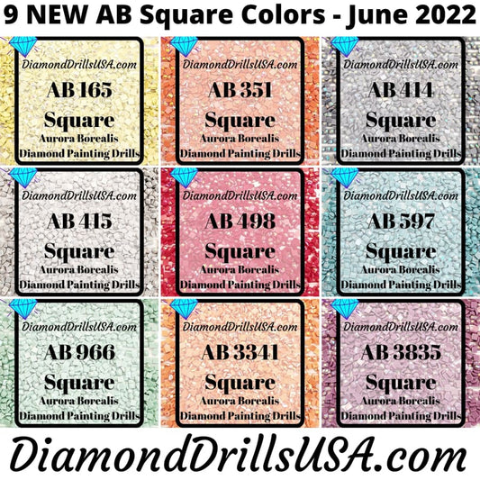 NEW AB SQUARE June 2022 Set - 9 Colors Aurora Borealis 