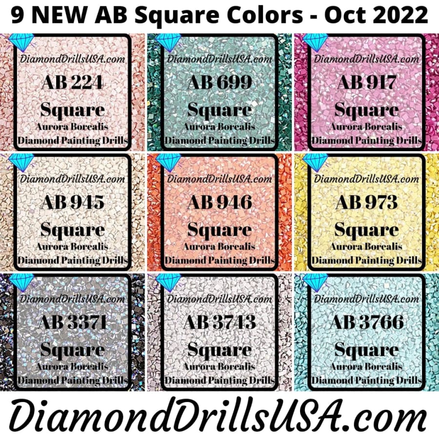 NEW AB SQUARE October 2022 Set - 9 Colors Aurora Borealis 