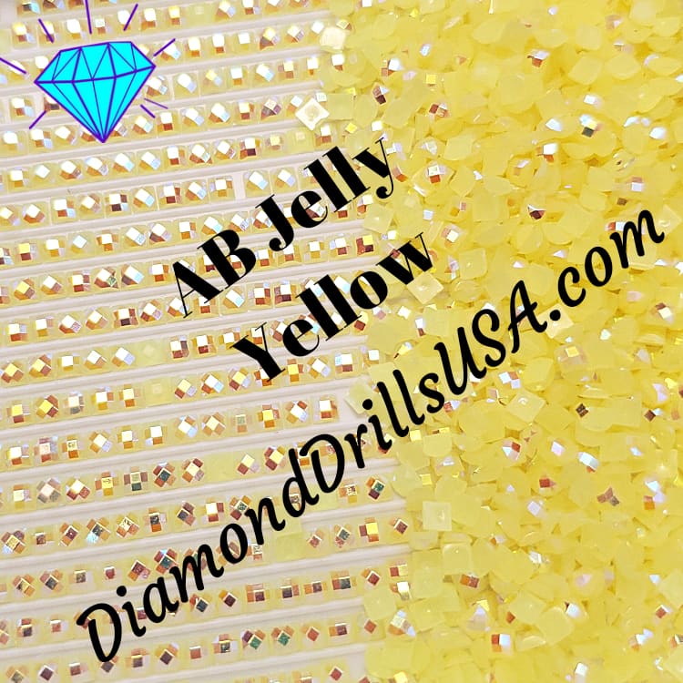 AB Yellow Jelly SQUARE Aurora Borealis 5D Diamond Painting 