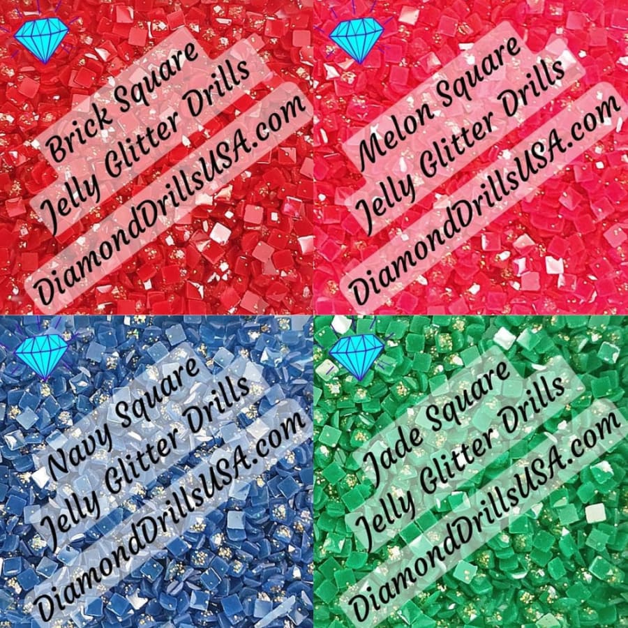 DiamondDrillsUSA - ALL 28 Jelly Glitter SQUARE Drills 5D Diamond Painting  Drills Beads