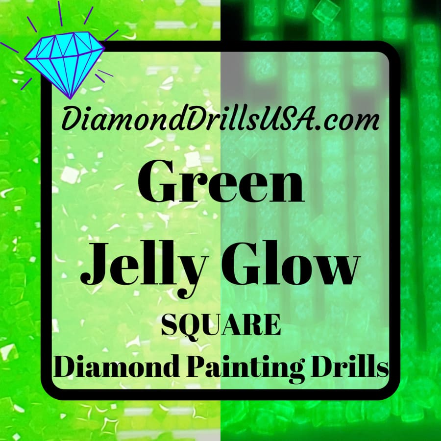 ALL 6 Jelly SQUARE GLOW in the Dark UV 5D Diamond Painting Drills Beads  Loose Bulk