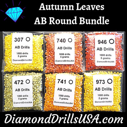 Autumn Leaves AB Round Bundle 6 AB Colors Aurora Borealis 