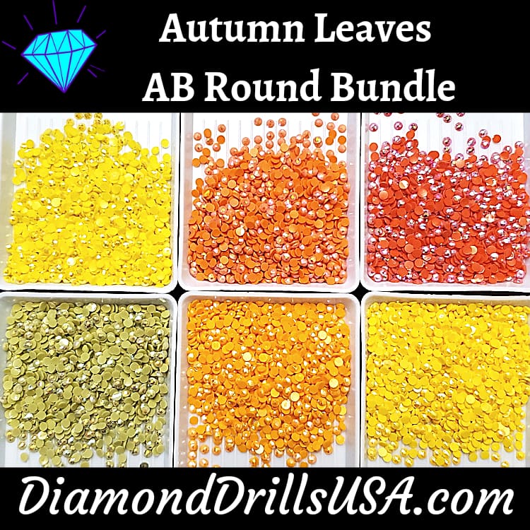 Autumn Leaves AB Round Bundle 6 AB Colors Aurora Borealis 