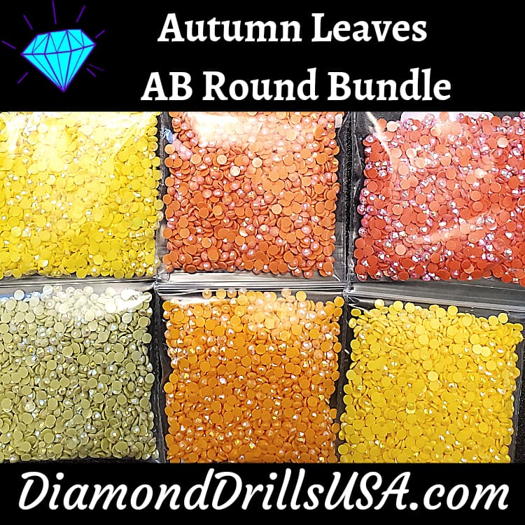 Autumn Leaves AB Round Bundle 6 AB Colors Aurora Borealis 