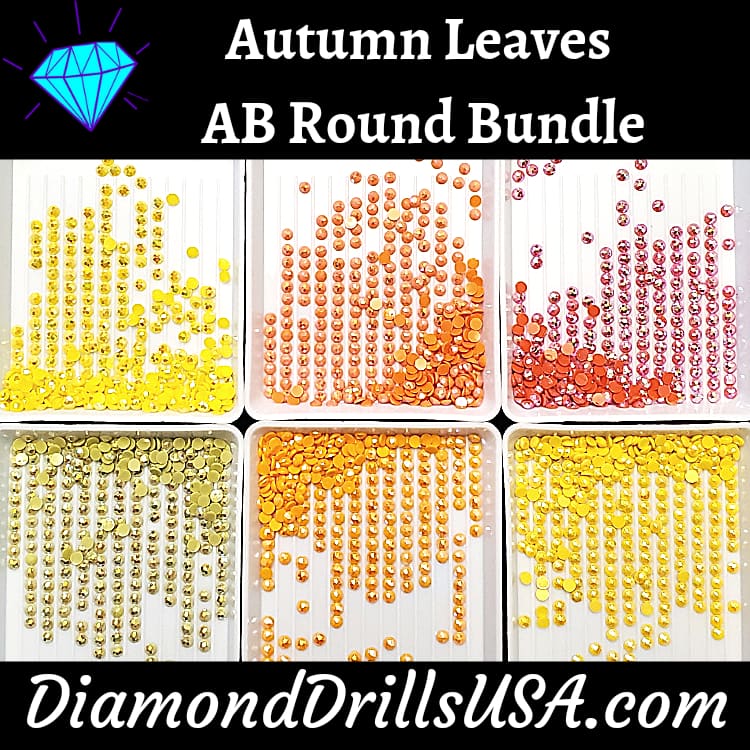 Autumn Leaves AB Round Bundle 6 AB Colors Aurora Borealis 