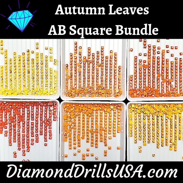 Autumn Leaves AB Square Bundle 6 AB Colors Aurora Borealis 