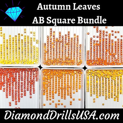 Autumn Leaves AB Square Bundle 6 AB Colors Aurora Borealis 