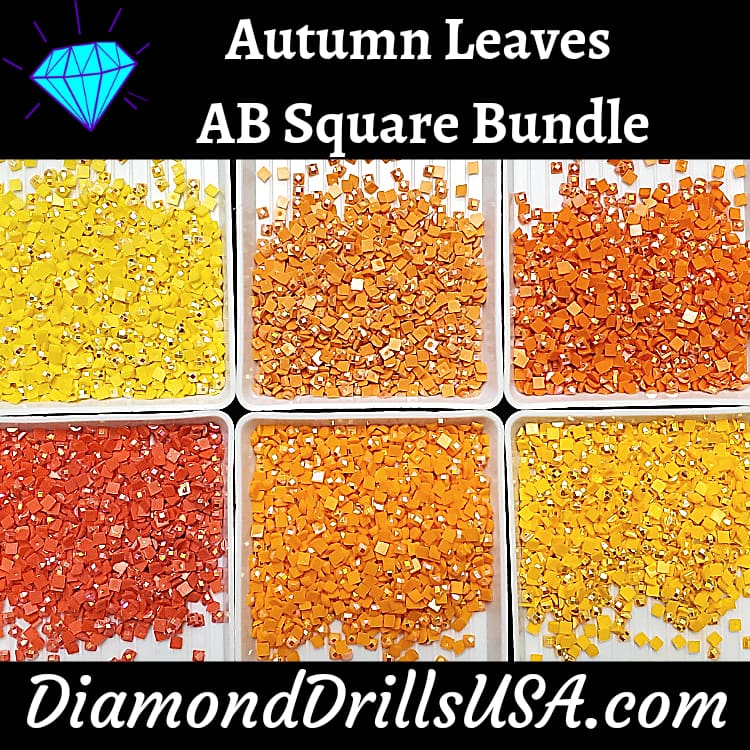 Autumn Leaves AB Square Bundle 6 AB Colors Aurora Borealis 