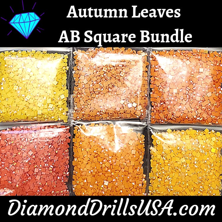 Autumn Leaves AB Square Bundle 6 AB Colors Aurora Borealis 