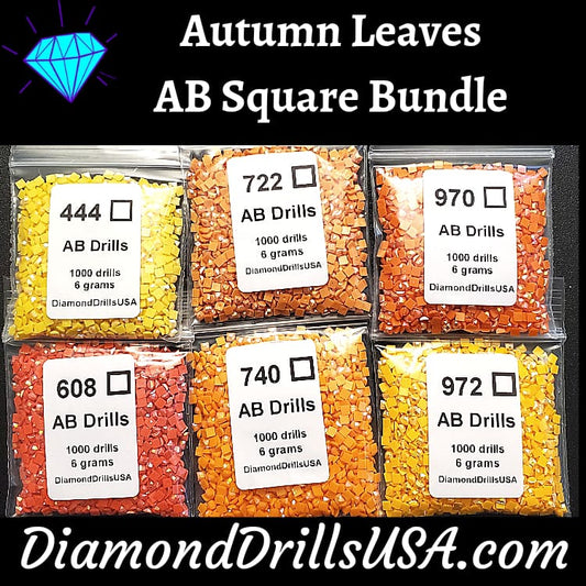 Autumn Leaves AB Square Bundle 6 AB Colors Aurora Borealis 