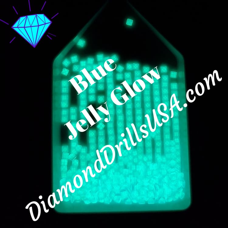 White/Clear Jelly SQUARE GLOW in the Dark UV 5D Diamond Painting Drills  Beads Loose Bulk