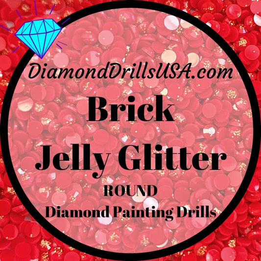 Brick Jelly Glitter ROUND Diamond Painting Drills Red 25 