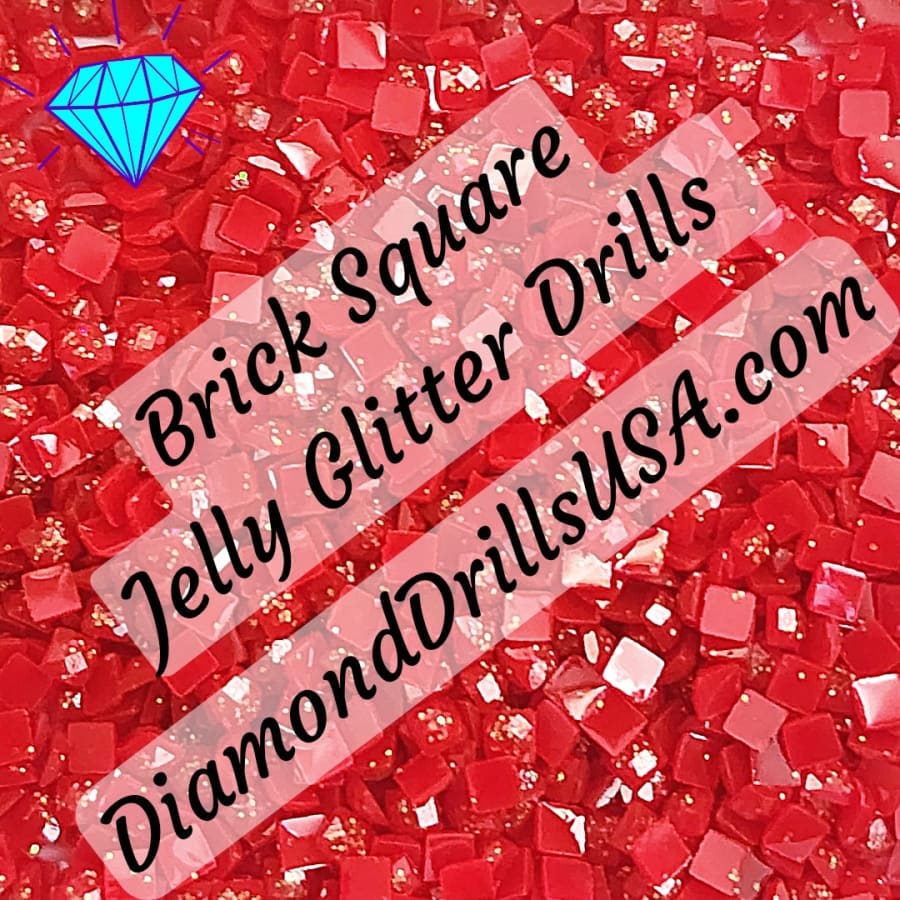 Brick Jelly Glitter SQUARE Diamond Painting Drills Red 25