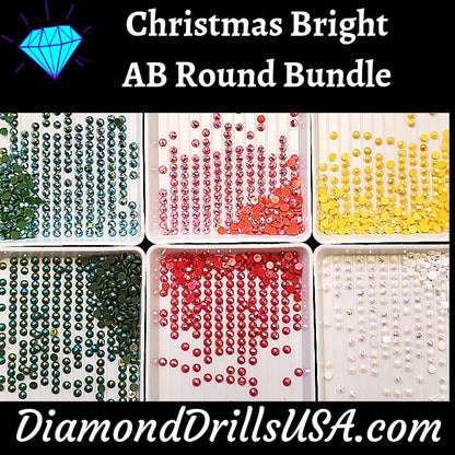 Christmas Bright AB Round Bundle 6 AB Colors Aurora Borealis