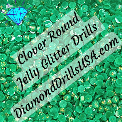 Clover Jelly Glitter ROUND Diamond Painting Drills Green 06 