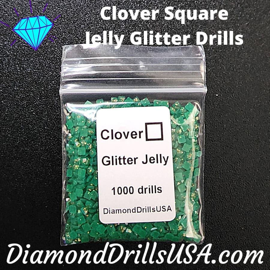 Clover Jelly Glitter SQUARE Diamond Painting Drills Green 06