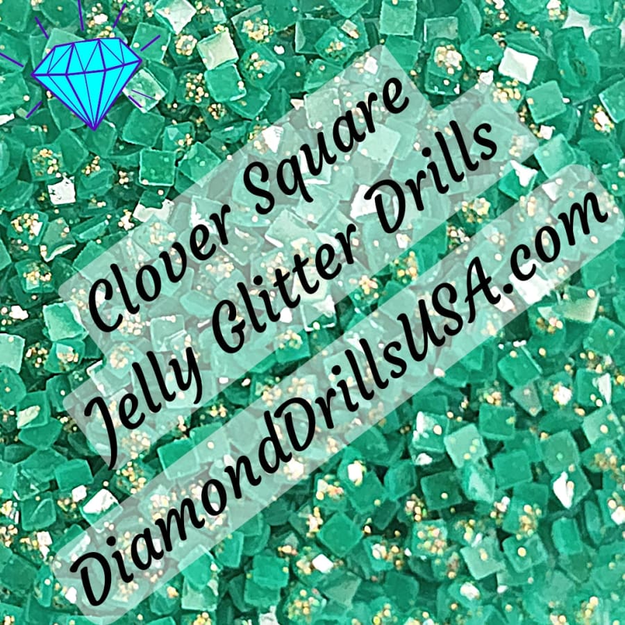 Clover Jelly Glitter SQUARE Diamond Painting Drills Green 06