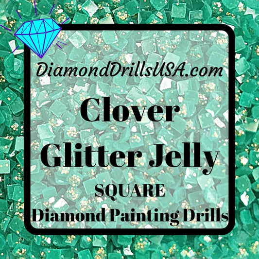 Clover Jelly Glitter SQUARE Diamond Painting Drills Green 06
