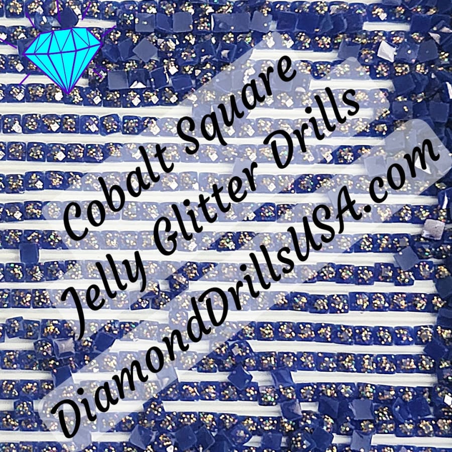 Cobalt Jelly Glitter SQUARE Diamond Painting Drills Blue 14