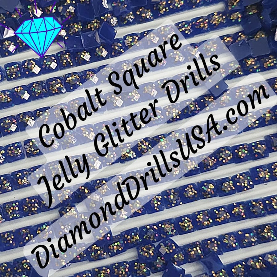 Cobalt Jelly Glitter SQUARE Diamond Painting Drills Blue 14