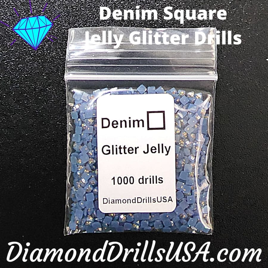 DiamondDrillsUSA - Ocean Jelly Glitter SQUARE Diamond Painting Drills Blue  12 Bulk