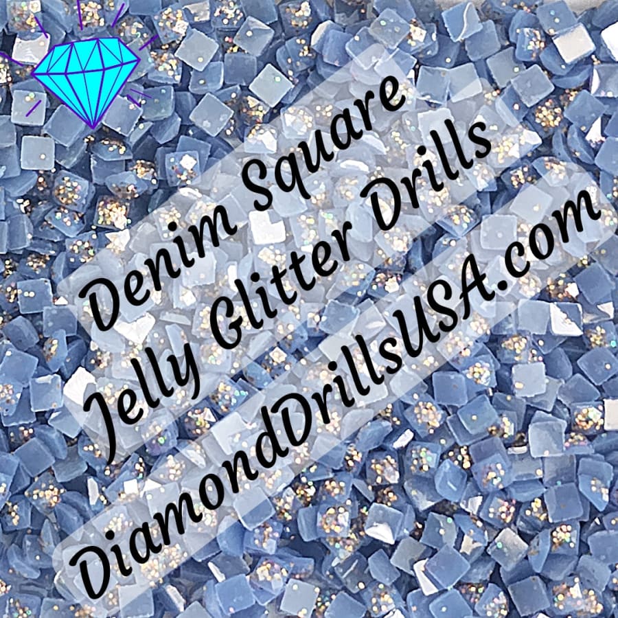 Denim Jelly Glitter SQUARE Diamond Painting Drills Blue 13