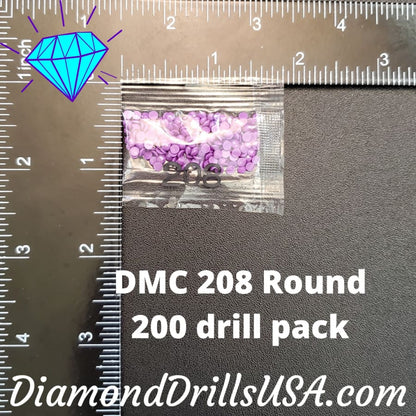 DMC 208 ROUND 5D Diamond Painting Drills Beads DMC 208 Very 