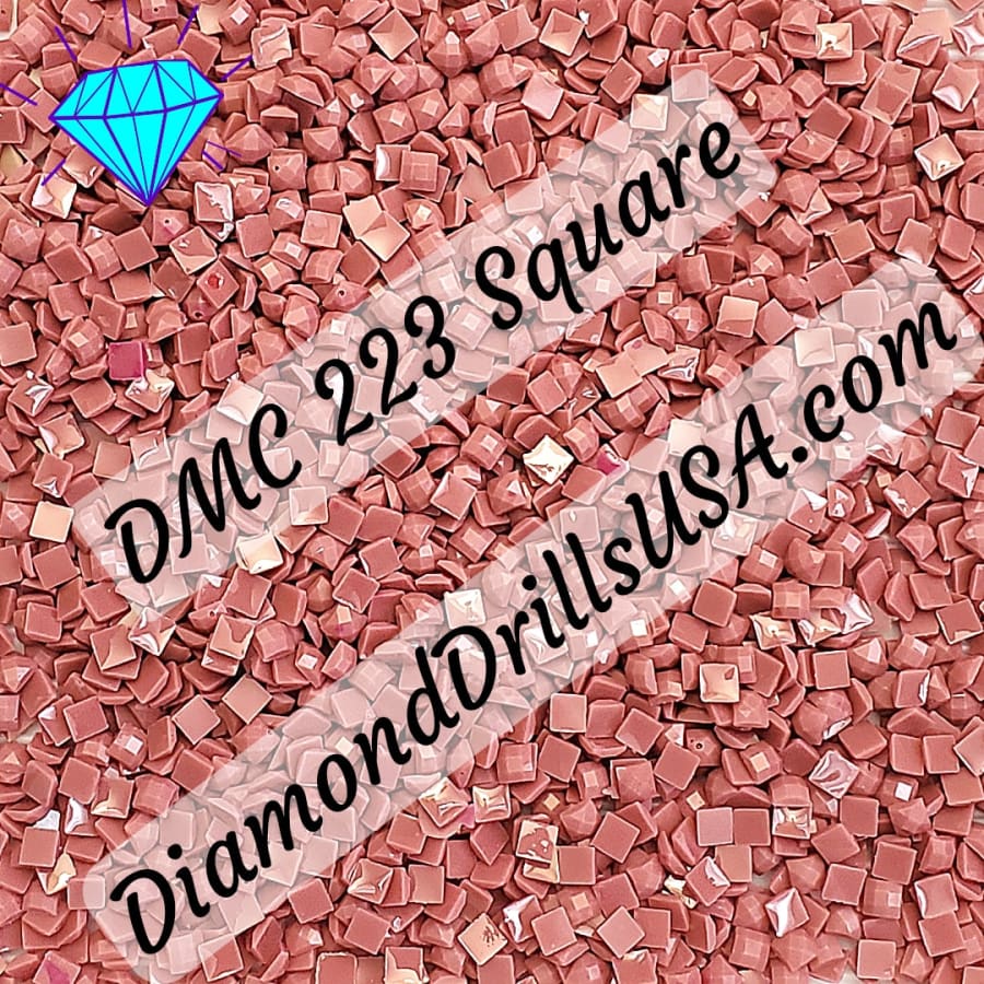 DiamondDrillsUSA - DMC 223 SQUARE 5D Diamond Painting Drills Beads 223  Light Shell Pink