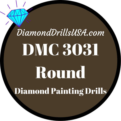 DMC 3031 ROUND 5D Diamond Painting Drills Beads DMC 3031 