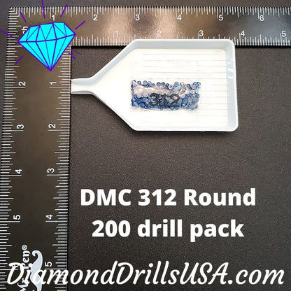 DMC 312 ROUND 5D Diamond Painting Drills DMC 312 Very Dark 