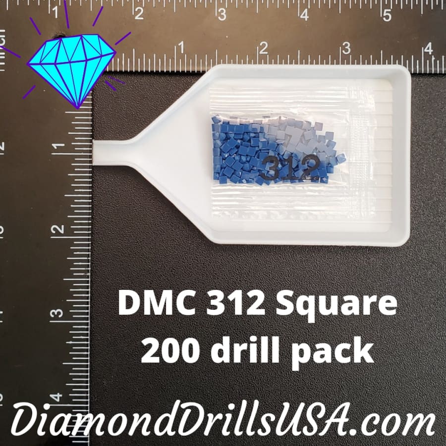 DMC 312 SQUARE 5D Diamond Painting Drills DMC 312 Very Dark 