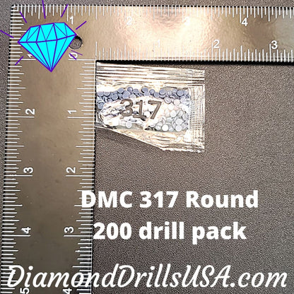 DMC 317 ROUND 5D Diamond Painting Drills DMC 317 Pewter Gray