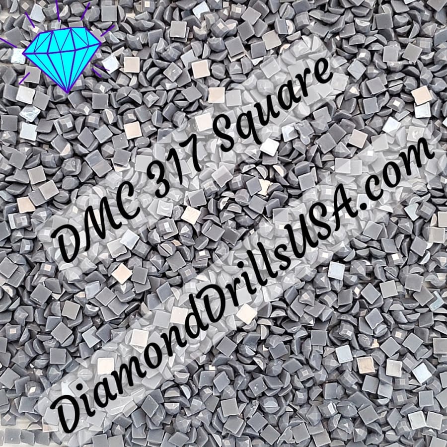DMC 317 SQUARE 5D Diamond Painting Drills Beads DMC 317 Pewter Gray Loose  Bulk