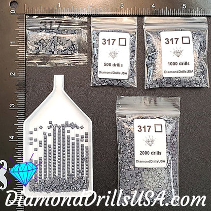 DMC 317 SQUARE 5D Diamond Painting Drills Beads DMC 317 
