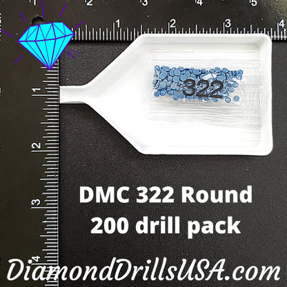 DMC 322 ROUND 5D Diamond Painting Drills Beads DMC 322 Dark 