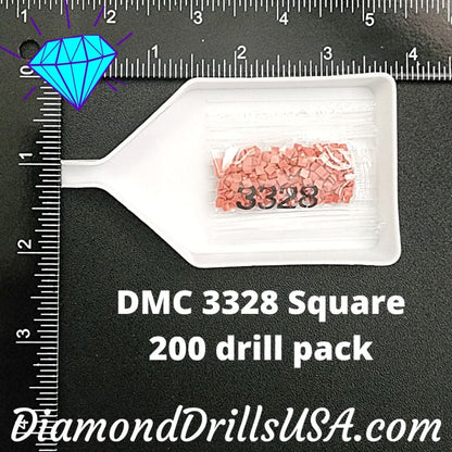 DMC 3328 SQUARE 5D Diamond Painting Drills Beads DMC 3328 