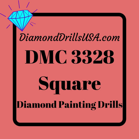 DMC 3328 SQUARE 5D Diamond Painting Drills Beads DMC 3328 