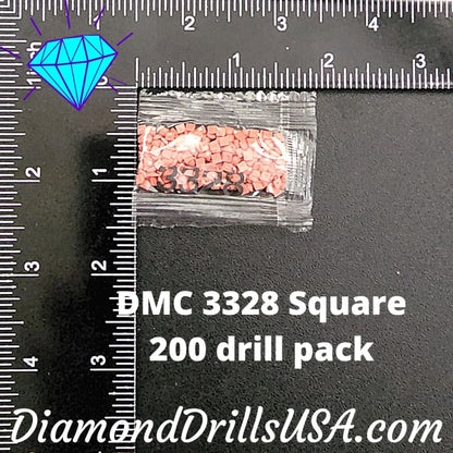 DMC 3328 SQUARE 5D Diamond Painting Drills Beads DMC 3328 
