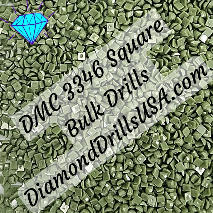 DMC 3346 SQUARE 5D Diamond Painting Drills Beads DMC 3346 
