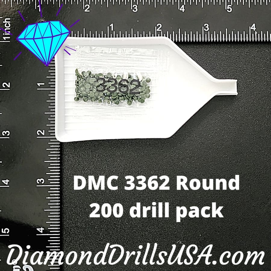 DMC 3362 ROUND 5D Diamond Painting Drills Beads DMC 3362 