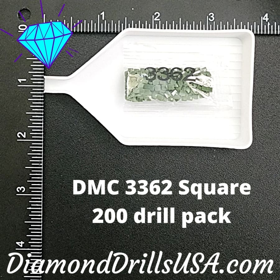 DMC 3362 SQUARE 5D Diamond Painting Drills Beads DMC 3362 