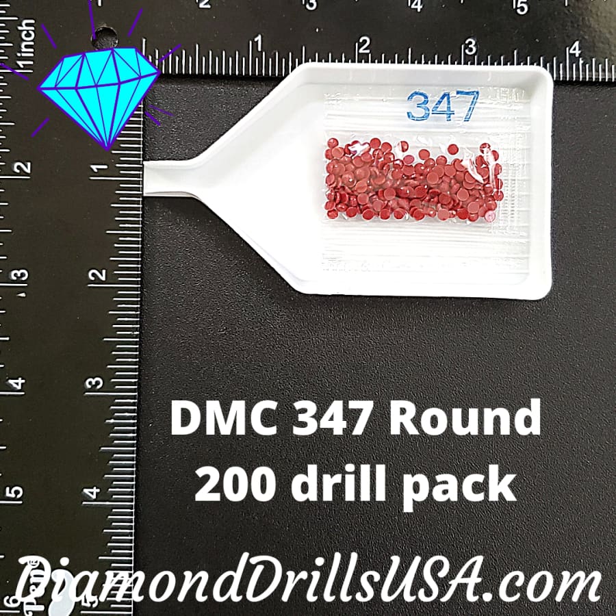 DMC 347 ROUND 5D Diamond Painting Drills DMC 347 Very Dark 