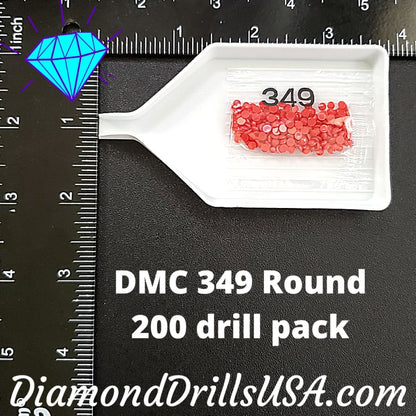 DMC 349 ROUND 5D Diamond Painting Drills DMC 349 Dark Coral 