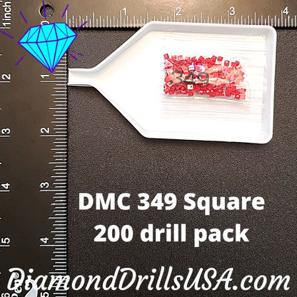 DMC 349 SQUARE 5D Diamond Painting Drills DMC 349 Dark Coral