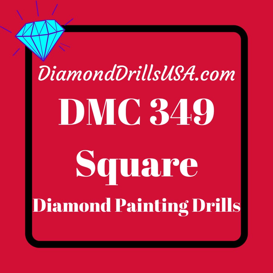 DMC 349 SQUARE 5D Diamond Painting Drills DMC 349 Dark Coral