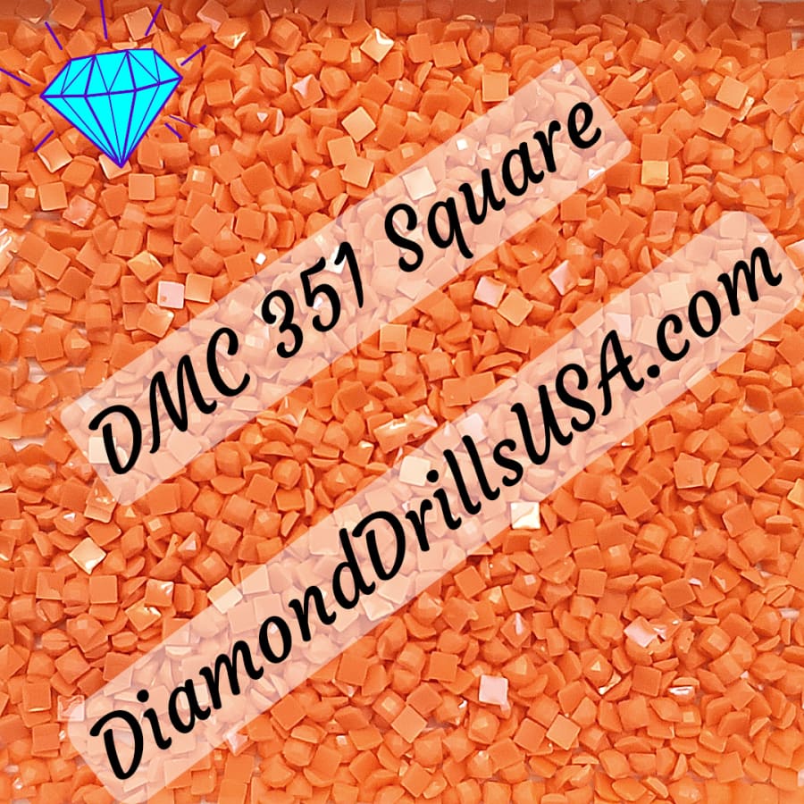 DMC 350 SQUARE 5D Diamond Painting Drills DMC 350 Medium Coral Orange Loose  Bulk