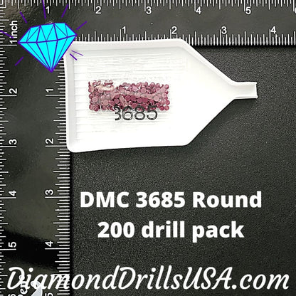 DMC 3685 ROUND 5D Diamond Painting Drills Beads DMC 3685 