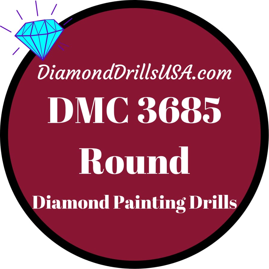 DMC 3685 ROUND 5D Diamond Painting Drills Beads DMC 3685 