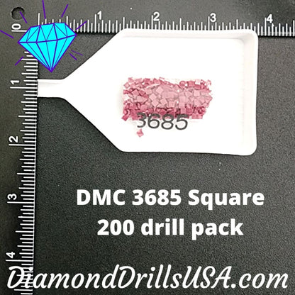 DMC 3685 SQUARE 5D Diamond Painting Drills Beads DMC 3685 